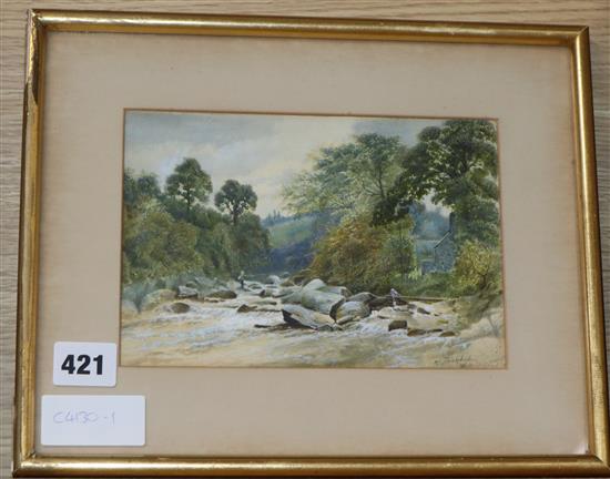 English School, watercolour, At Thickholme, Westmoreland, 13 x 19.5cm
